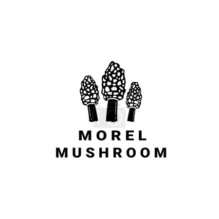 Morel mushroom logo illustration suitable for vegetable shops and gardens