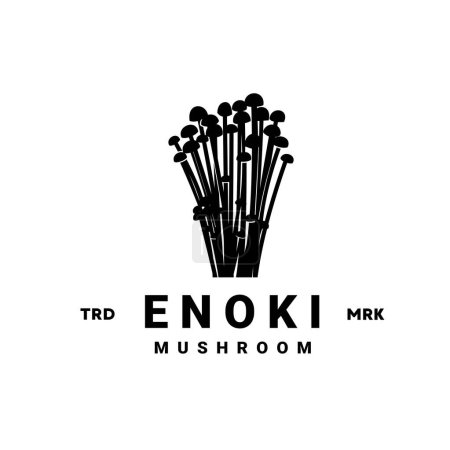 enoki Pilz Logo Illustration geeignet für Gemüseläden und Gärten