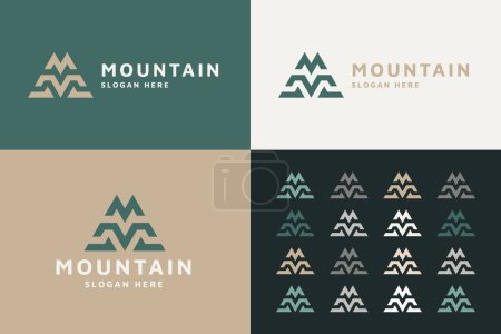 Téléchargez les photos : Lettre M - Logo de montagne - en image libre de droit