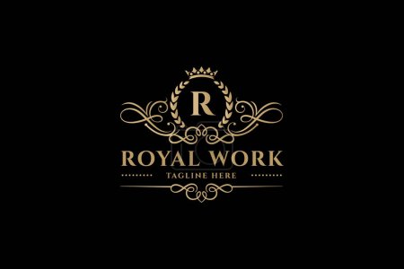Téléchargez les illustrations : Luxueuse lettre royale R Logo - en licence libre de droit