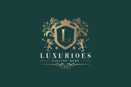 Luxuriöser Buchstabe L Logo