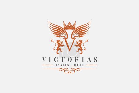 Ilustración de Logotipo de Victorias Carta V - Imagen libre de derechos