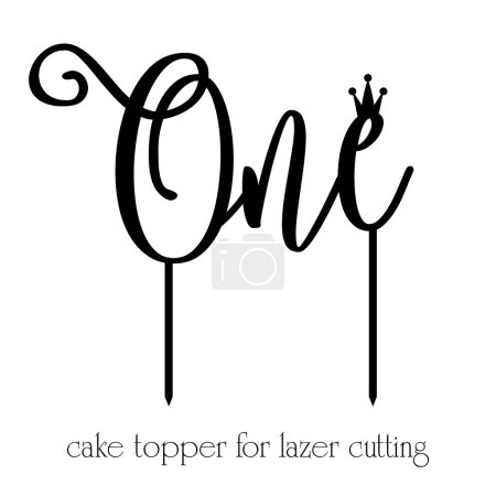 Cake Topper Laserschneiden. Vektorillustration