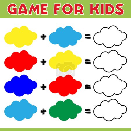 Illustration for Mathematics educational children game. Study counting, numbers, addition. Vector illustration - Royalty Free Image