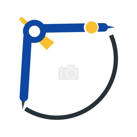 Photo for Measurement, science, compass icon vector image.Can also be used for astronomy. Suitable for use on web apps, mobile apps and print media. - Royalty Free Image
