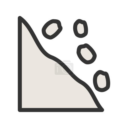 Snowslide, mountain, top icon vector image. Can also be used for seasons. Suitable for mobile apps, web apps and print media.