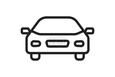 Téléchargez les illustrations : Icône vectorielle de voiture, style moderne et linéaire, panneau de voiture - en licence libre de droit