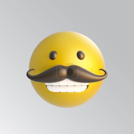 Photo for Moustache Social network emote pack. Emoticons big collection cartoon style. Set Icon Smile Emoji - Royalty Free Image