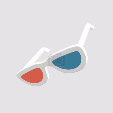 3D viewing glasses icon illustration render isolated premium object element in transparent background