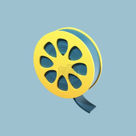 Film roll 3D icon illustration render isolated premium object element in transparent background