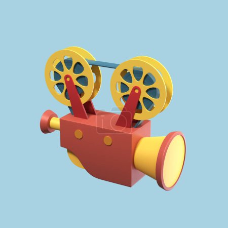 Retro camera roll 3D icon illustration render isolated premium object element in transparent background