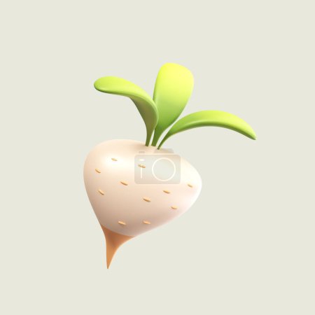 Vegetable Plant 3D object concept icon illustration isolated on removable background png file