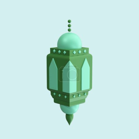 Ornamento árabe mezquita 3D Elemento de Ramadán o icono de Ramadán. Feliz Eid Mubarak Ilustración