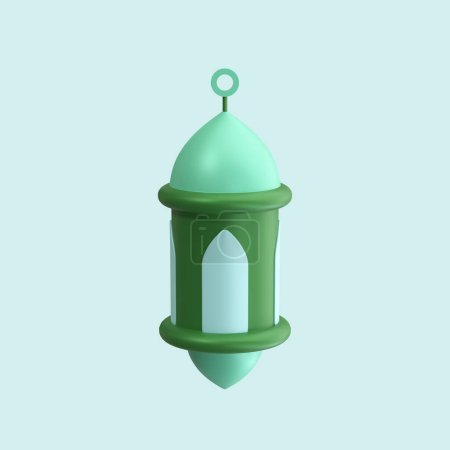 Moschee Arabisches Ornament 3D Element des Ramadan oder Ramadhan Ikone. Illustration zum fröhlichen Eid Mubarak