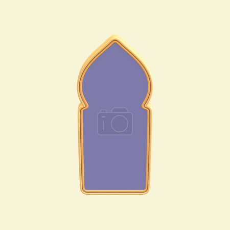 Arabian Ornament Moschee Frame 3D Element of Ramadan oder Ramadhan Icon. Illustration zum fröhlichen Eid Mubarak