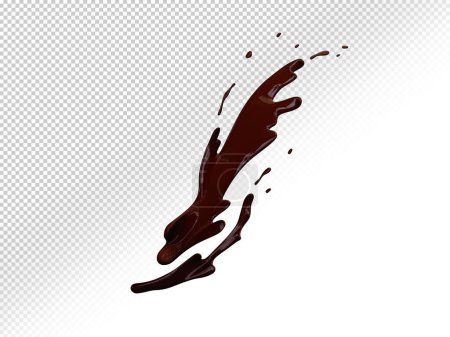 éclaboussure réaliste de café brun foncé. Image transparente explosion de boisson de café noir sur fond transparent