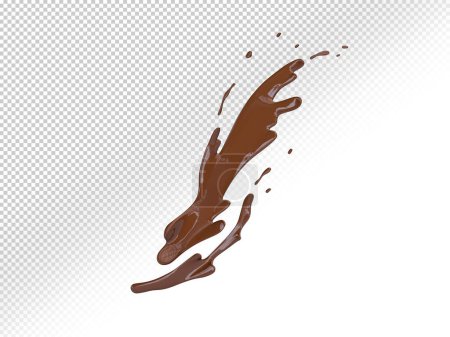 éclaboussures réalistes de chocolat Nutella. Plateau de latte au lait de café sur fond transparent