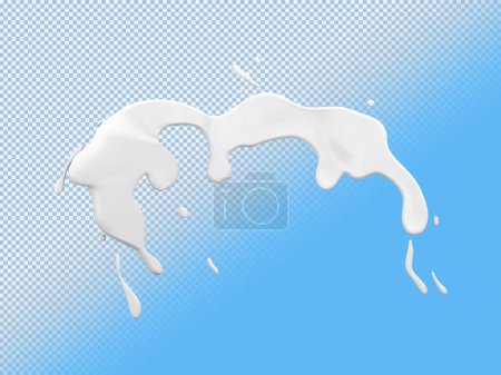Illustration von Spritzer frischer Milch. Frische Milch spritzt in realistischem Stil. Transparent Bild transparenter Hintergrund