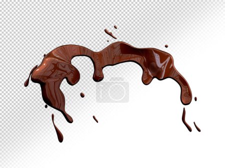 Ein Spritzer Schokolade mit einem Spritzer Kaffee auf einem transparenten Hintergrund. Transparente Bild Milch Kaffee flüssige Textur