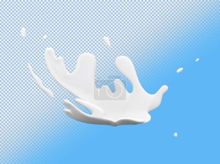 Illustration von Spritzer frischer Milch. Frische Milch spritzt in realistischem Stil. Transparent Bild transparenter Hintergrund