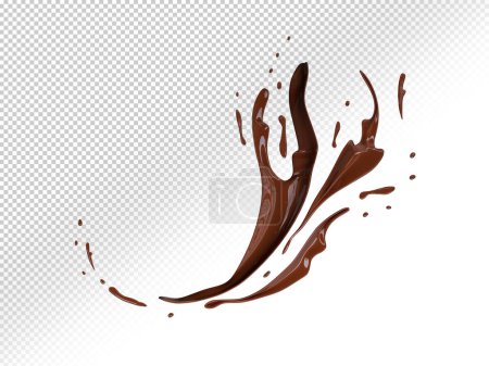 A splash of chocolate with a splash of coffee on a transparent background. Transparent Image Milk Coffee liquid texture