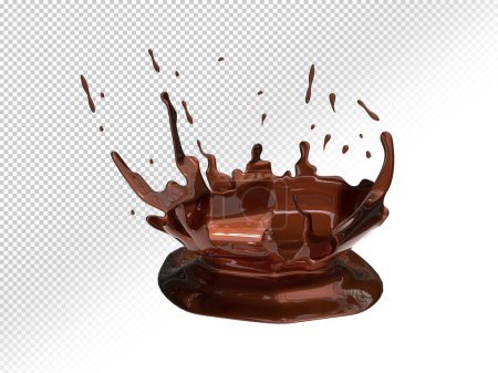 Photo for A splash of chocolate with a splash of coffee on a transparent background. Transparent Image Milk Coffee liquid texture - Royalty Free Image