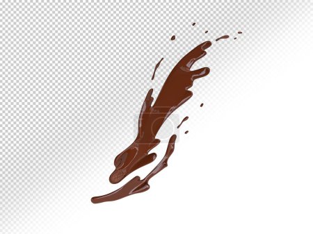 Ein Spritzer Schokolade mit einem Spritzer Kaffee auf einem transparenten Hintergrund. Transparente Bild Milch Kaffee flüssige Textur
