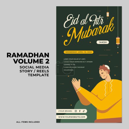Ramadan Kareem Islamic Story Stories Reels Status. Ramadhan Social Media Poster Design