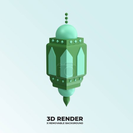 Ornamento árabe mezquita PSD 3D Elemento de Ramadán o icono de Ramadán. Feliz Eid Mubarak Ilustración