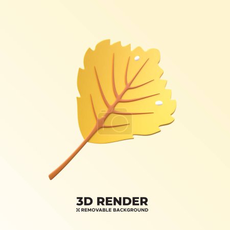 Illustration for Dry Leaf Leaves 3D object concept icon illustration isolated on removable background psd png file - Royalty Free Image