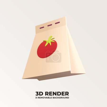 Illustration for Plant Seed 3D object concept icon illustration isolated on removable background psd png file - Royalty Free Image