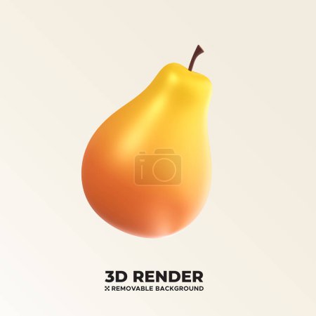 Illustration for Fruit Fruits 3D object concept icon illustration isolated on removable background psd png file - Royalty Free Image