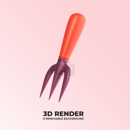 3 d render of a human hand with a red 3 d model