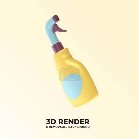 Realistic Water Sprayer 3d render concept icon illustration - Gardening tools object psd and png