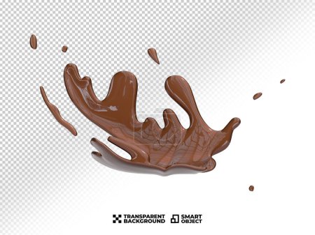 Realistic Nutella Chocolate Splash Bursts. Coffee Milk Latte Splatter on Transparent Background