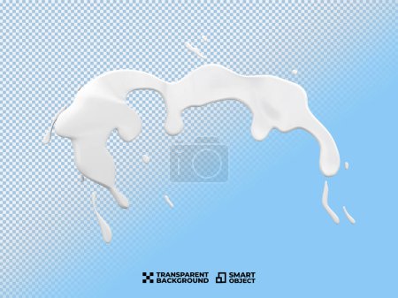 Téléchargez les illustrations : Illustration de lait frais éclaboussé. Collection éclaboussures de lait frais dans un style réaliste. EPS fond transparent - en licence libre de droit