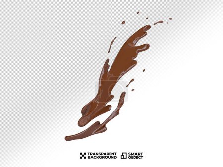 Realistischer Nutella Chocolate Splash platzt. Kaffeemilch-Latte-Splatter auf transparentem Hintergrund