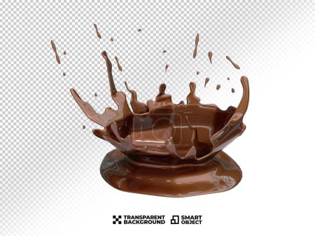 Realistic Nutella Chocolate Splash Bursts. Coffee Milk Latte Splatter on Transparent Background