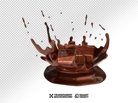 A splash of chocolate with a splash of coffee on a transparent background. EPS Milk Coffee liquid texture