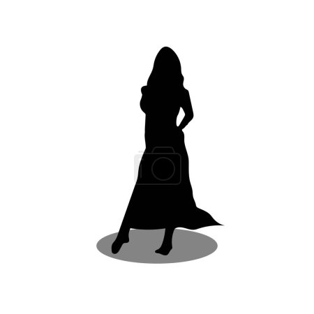 Téléchargez les illustrations : Belles femmes debout, illustration vectorielle - en licence libre de droit