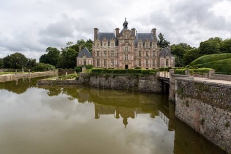France, the monumental Chateau de Beaumesnil, in the province of Normandy