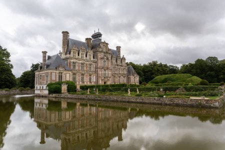 France, the monumental Chateau de Beaumesnil, in the province of Normandy