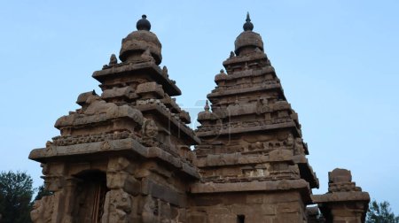 Photo for Two towers of sea shore temple in vertical view - Royalty Free Image