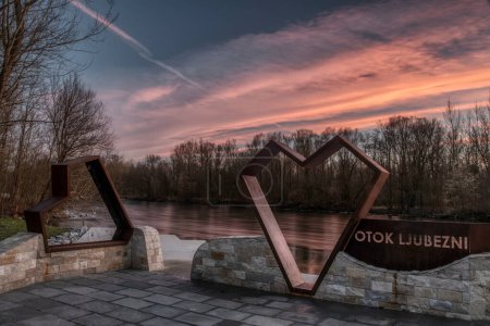 Photo for Otok ljubezni - Island of love near Mura River. izakovci, slovenia - Royalty Free Image