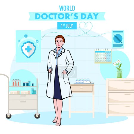 Vector world doctors day vector illustration for greeting card.