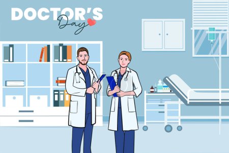 Vector mundo médicos día vector ilustración para la tarjeta de felicitación.
