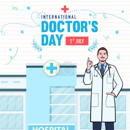 Illustration vectorielle vectorielle de jour des médecins du monde entier pour carte de v?ux.