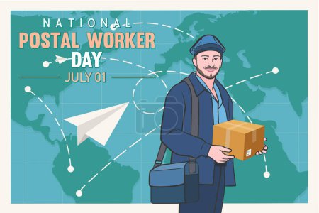 National postal workers day celebration flat poster.