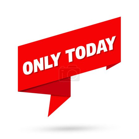 Illustration for Only today sign. Only today paper origami speech bubble. Only today tag. Only today banner. Vector illustration. - Royalty Free Image