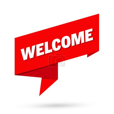Welcome sign. Welcome paper origami speech bubble. Welcome tag. Welcome banner. Vector illustration.